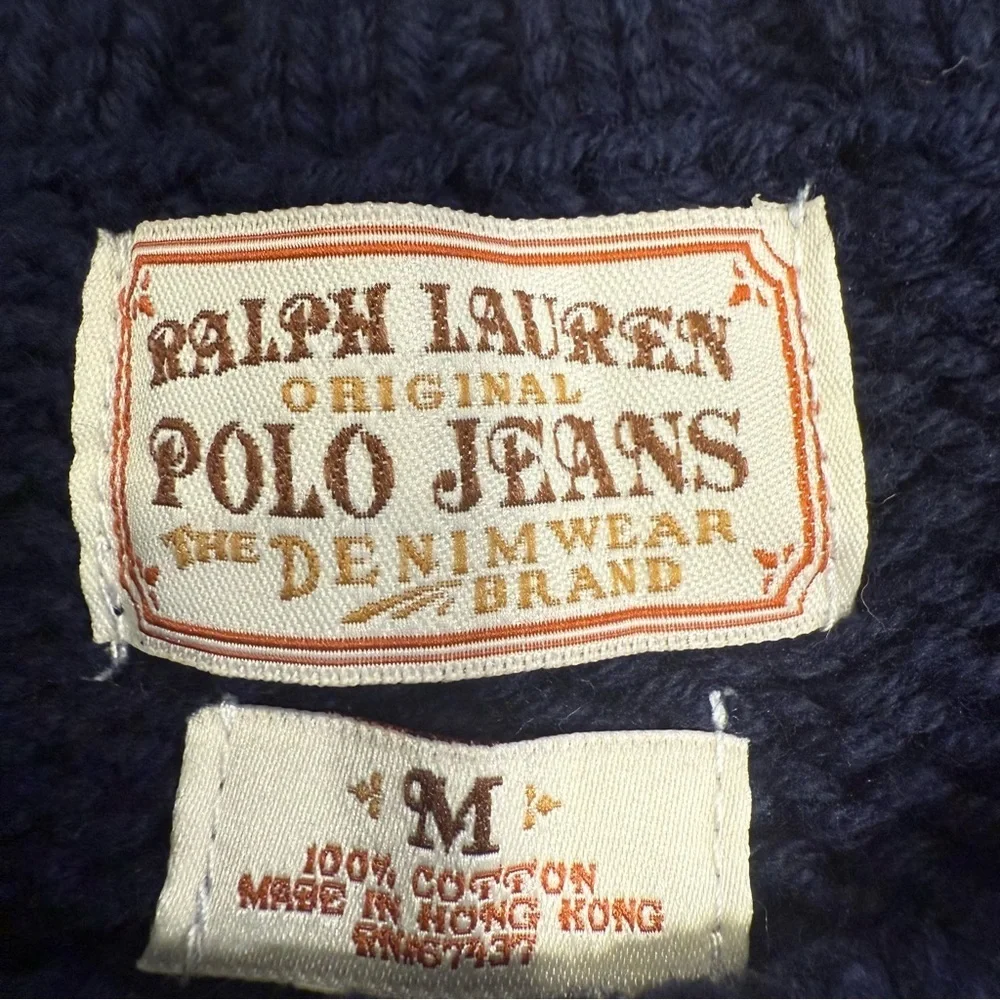 Ralph Lauren Unisex Kids Iconic Flag Sweater Crew Neck Cotton Sz M